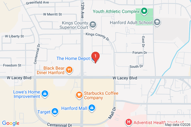 Map showing HOME DEPOT #1073 location