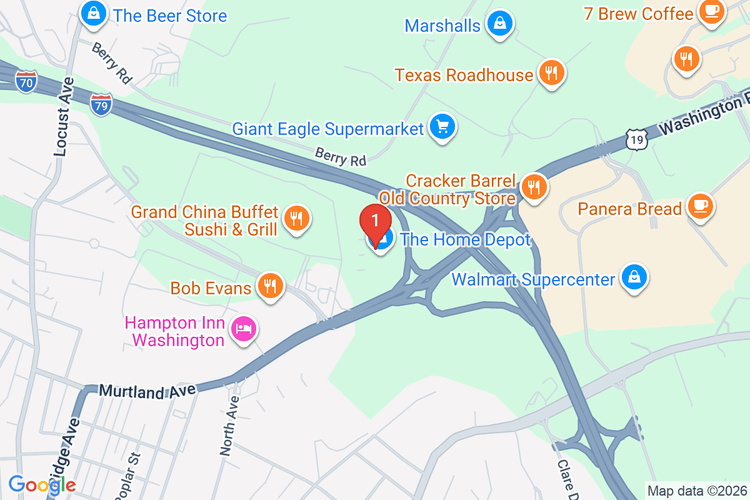 Map showing HOME DEPOT #4129 location