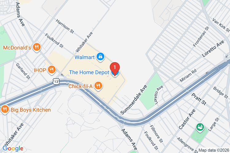 Map showing HOME DEPOT #4112 location