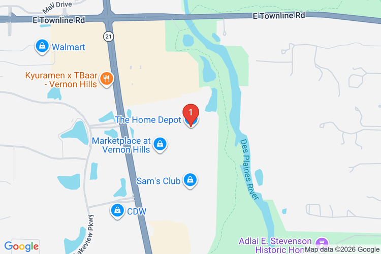 Map showing HOME DEPOT #1938 location