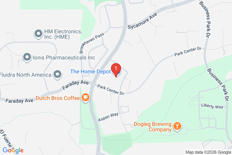 Map showing HOME DEPOT #1074 location