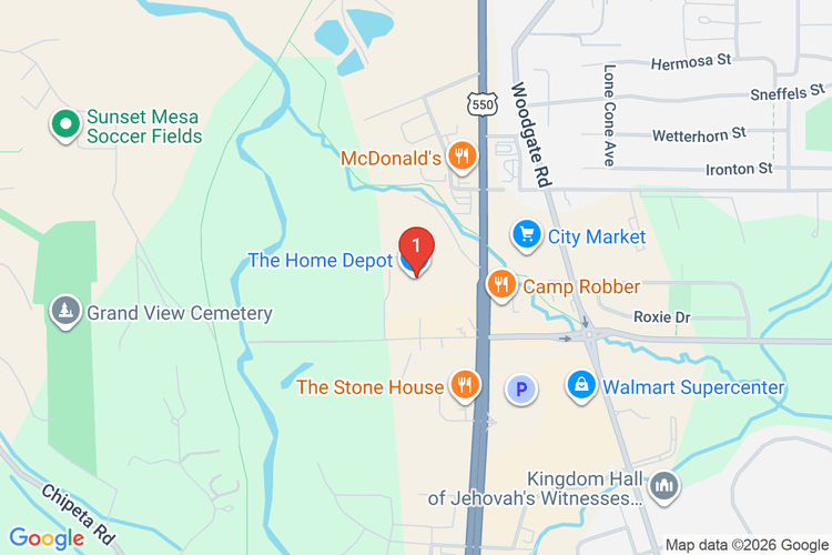 Map showing HOME DEPOT #1537 location
