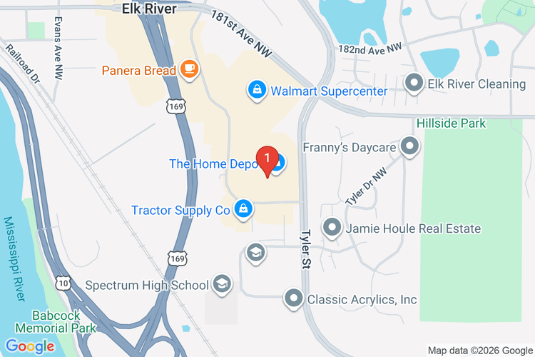 Map showing HOME DEPOT #2821 location