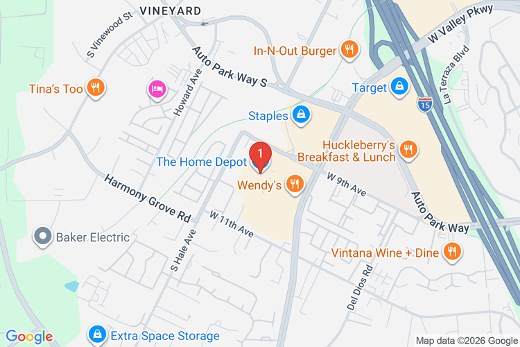 Map showing HOME DEPOT #6612 location