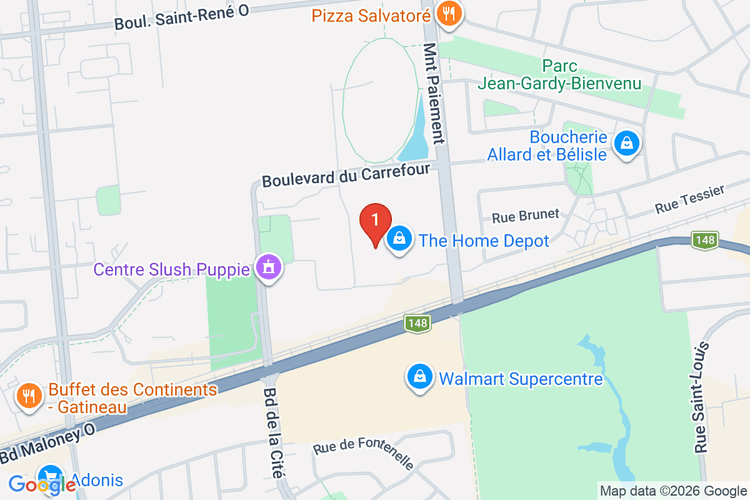 Map showing HOME DEPOT CAN #7140 location