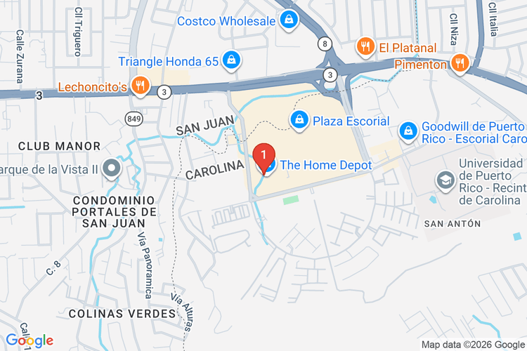 Map showing HOME DEPOT #6402 location