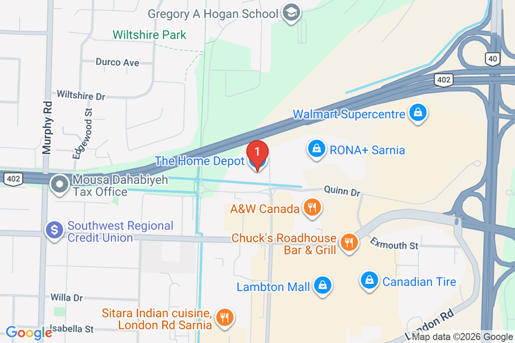 Map showing HOME DEPOT CAN #7153 location