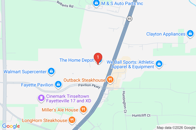 Map showing HOME DEPOT #0127 location