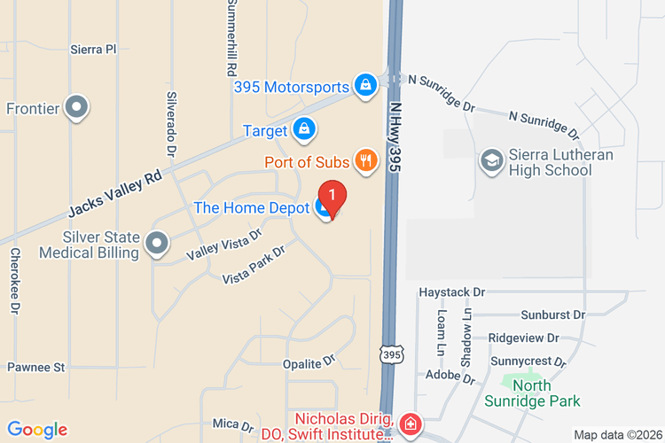 Map showing HOME DEPOT #3312 location