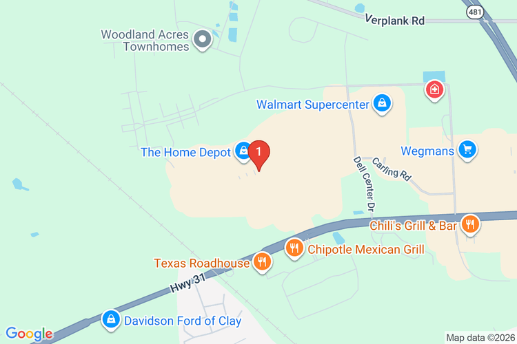 Map showing HOME DEPOT #6153 location