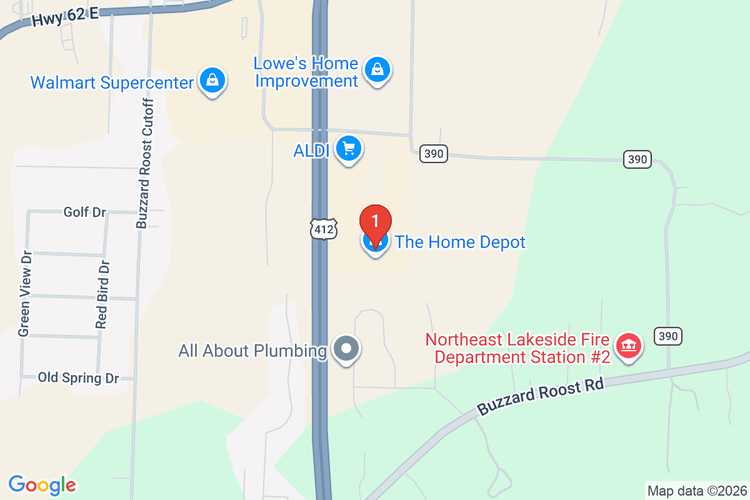Map showing HOME DEPOT #1410 location