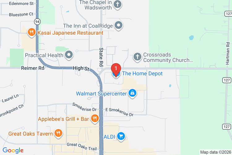 Map showing HOME DEPOT #3882 location