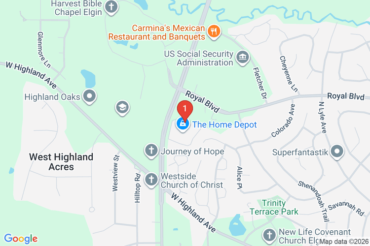 Map showing HOME DEPOT #1934 location