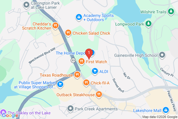 Map showing HOME DEPOT #0152 location