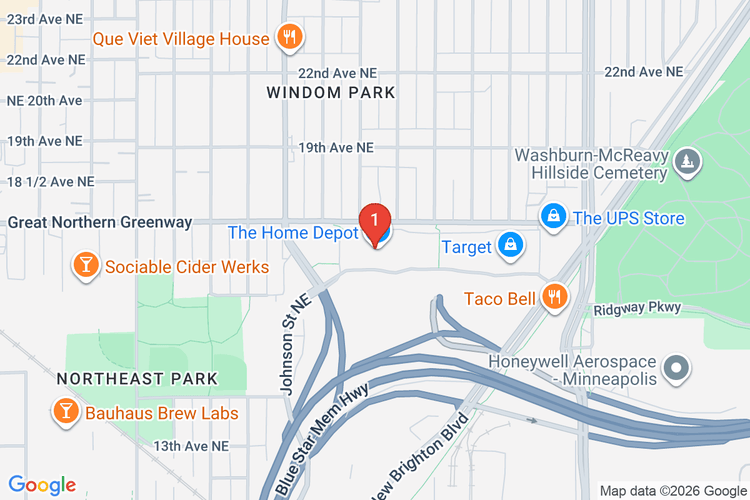 Map showing HOME DEPOT #2807 location