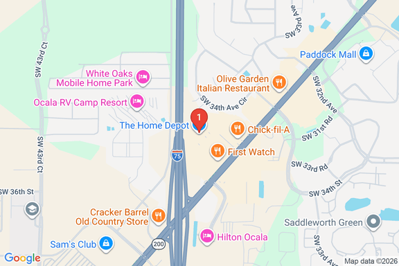 Map showing HOME DEPOT #0253 location