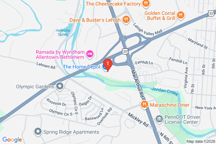Map showing HOME DEPOT #4108 location