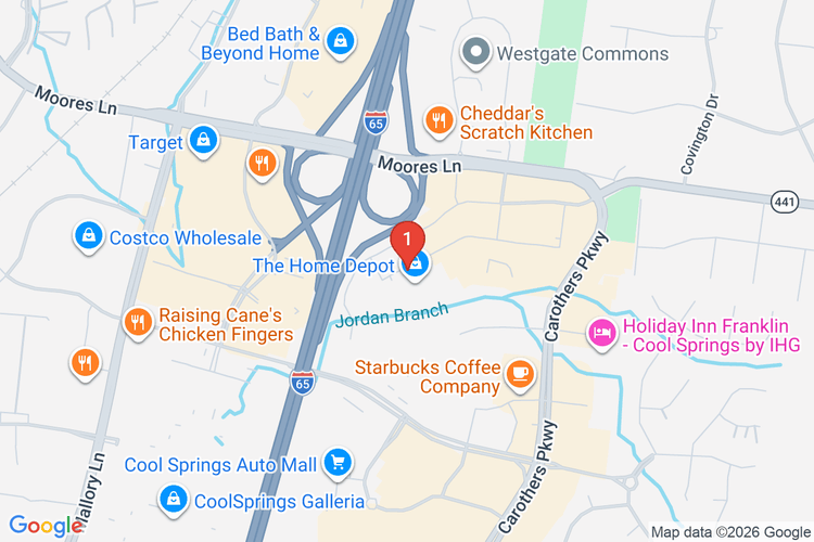 Map showing HOME DEPOT #0723 location