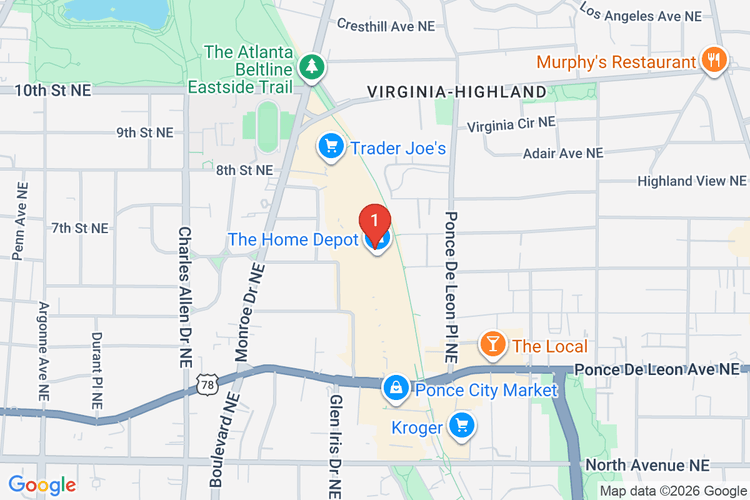Map showing HOME DEPOT #0159 location