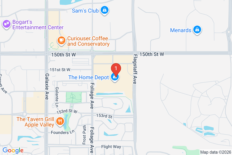 Map showing HOME DEPOT #2833 location