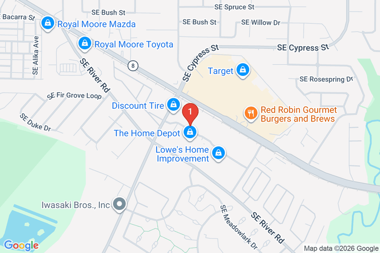 Map showing HOME DEPOT #4010 location