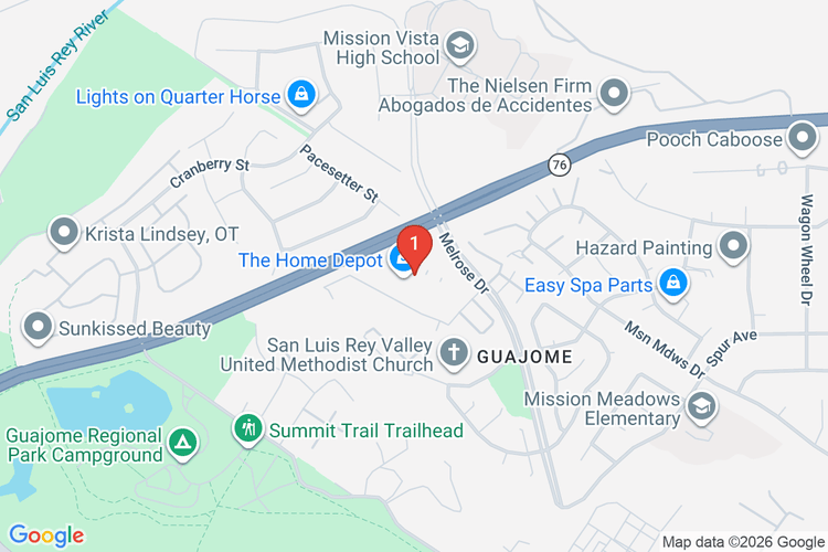 Map showing HOME DEPOT #1018 location