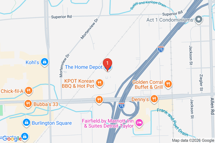 Map showing HOME DEPOT #2709 location