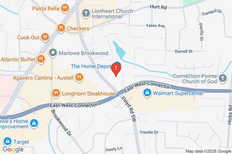 Map showing HOME DEPOT #1749 location