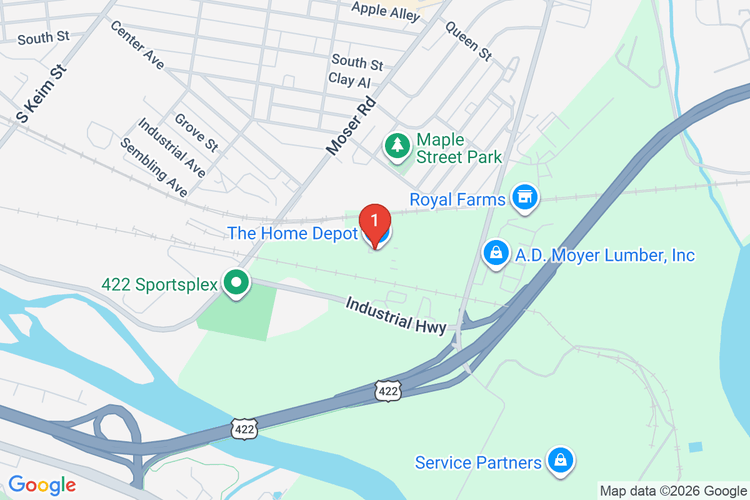 Map showing HOME DEPOT #4132 location