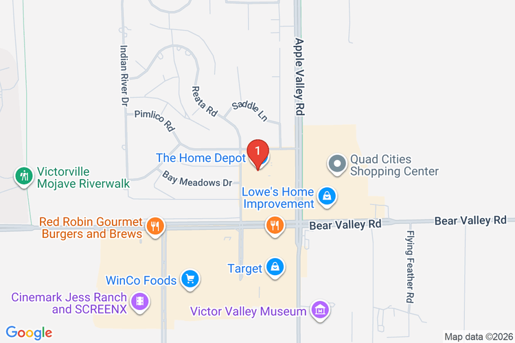 Map showing HOME DEPOT #6834 location