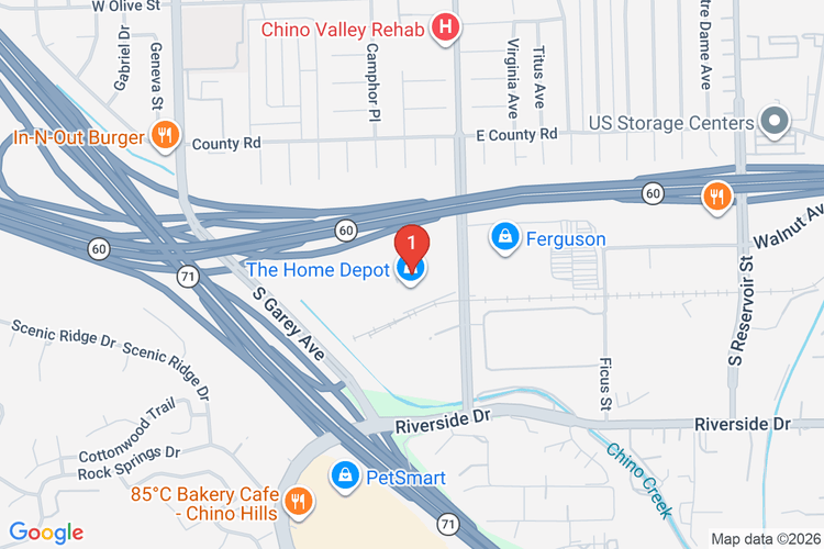 Map showing HOME DEPOT #6645 location