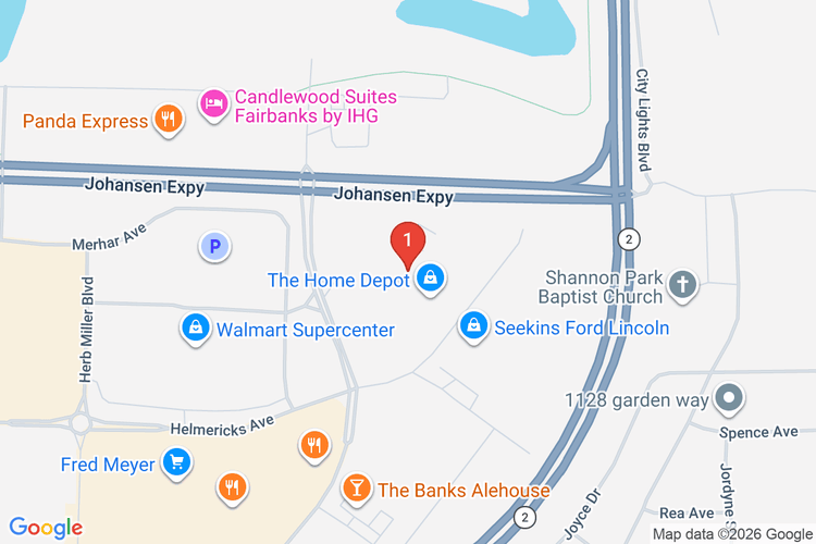Map showing HOME DEPOT #1303 location