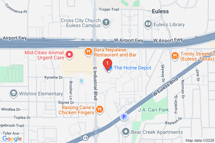 Map showing HOME DEPOT #0537 location