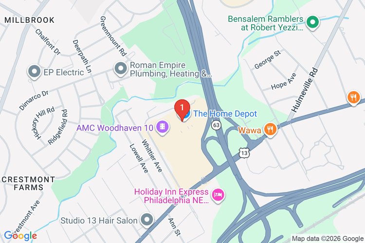 Map showing HOME DEPOT #4103 location