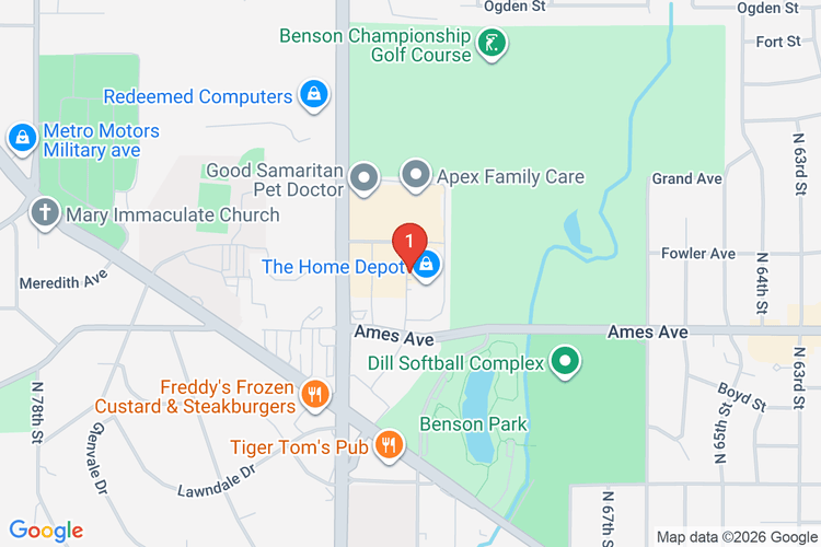 Map showing HOME DEPOT #3202 location