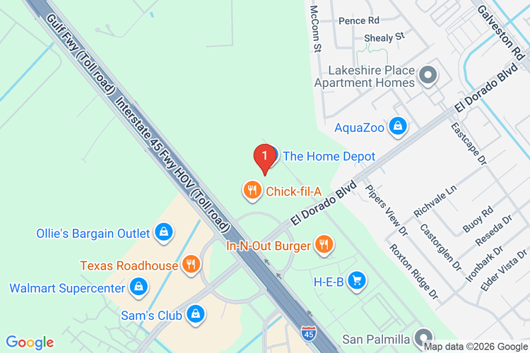 Map showing HOME DEPOT #1859 location