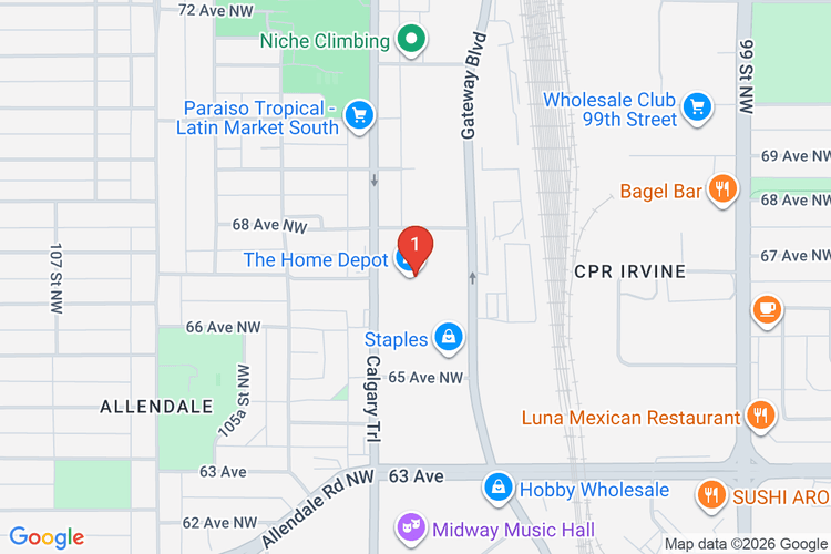 Map showing HOME DEPOT CAN #7117 location