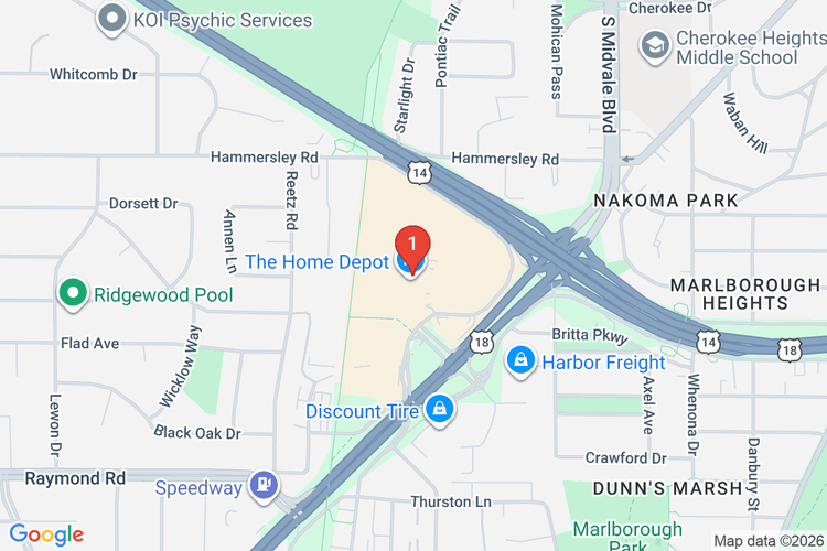 Map showing HOME DEPOT #4909 location