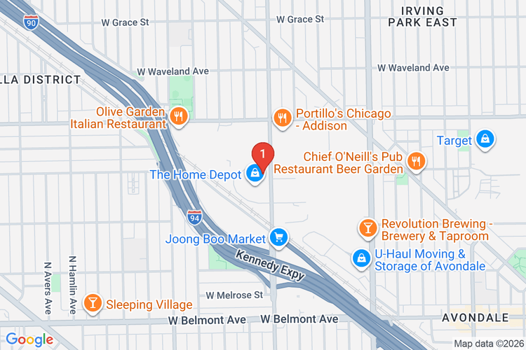 Map showing HOME DEPOT #1980 location