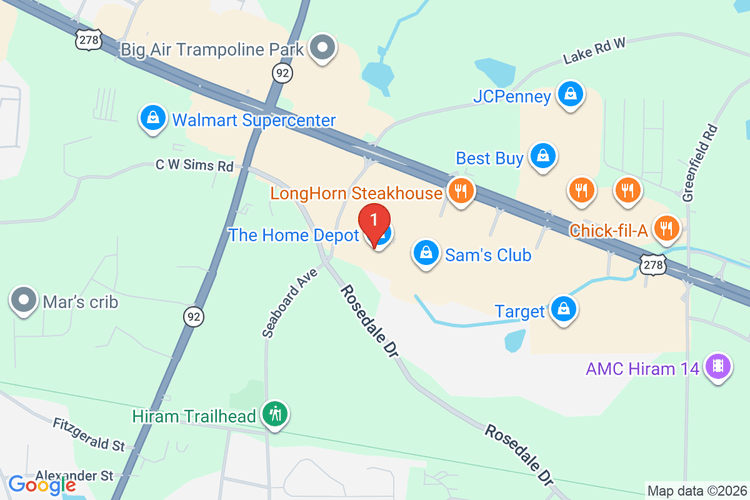 Map showing HOME DEPOT #0151 location