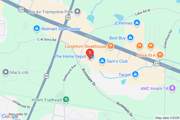 Map showing HOME DEPOT #0151 location