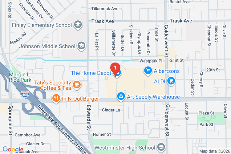 Map showing HOME DEPOT #0647 location
