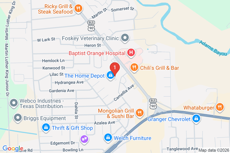 Map showing HOME DEPOT #8419 location