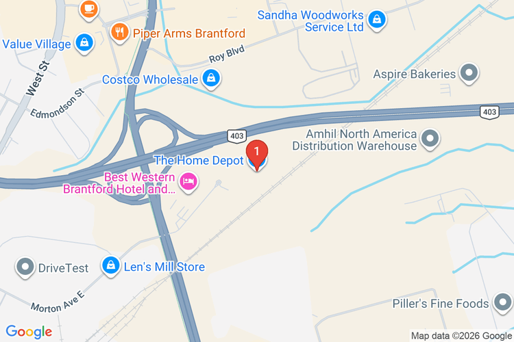 Map showing HOME DEPOT CAN #7138 location