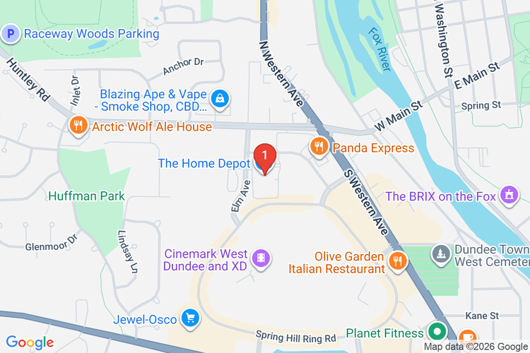 Map showing HOME DEPOT #1948 location