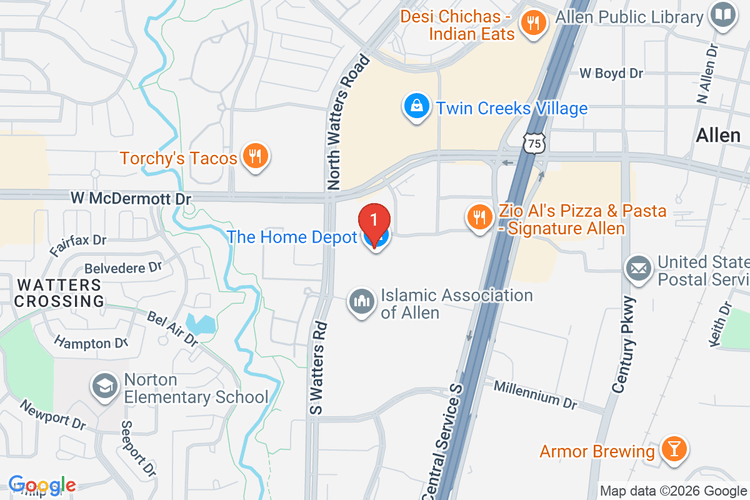Map showing HOME DEPOT #6502 location