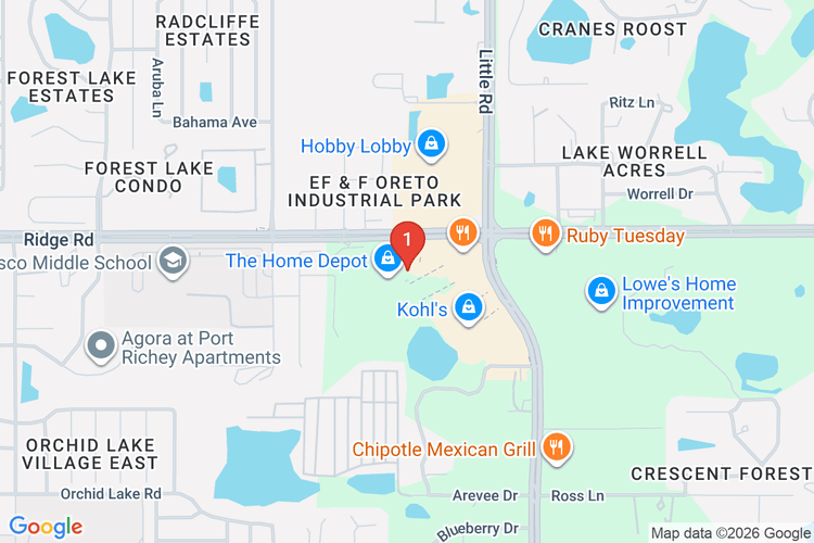 Map showing HOME DEPOT #6865 location
