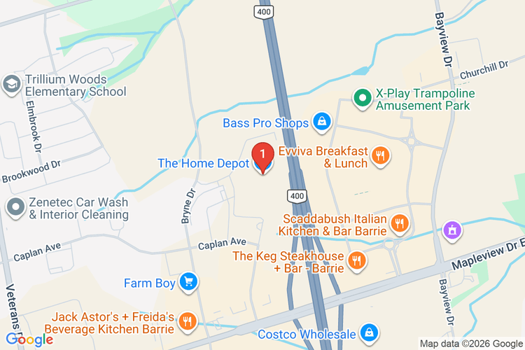 Map showing HOME DEPOT CAN #7024 location