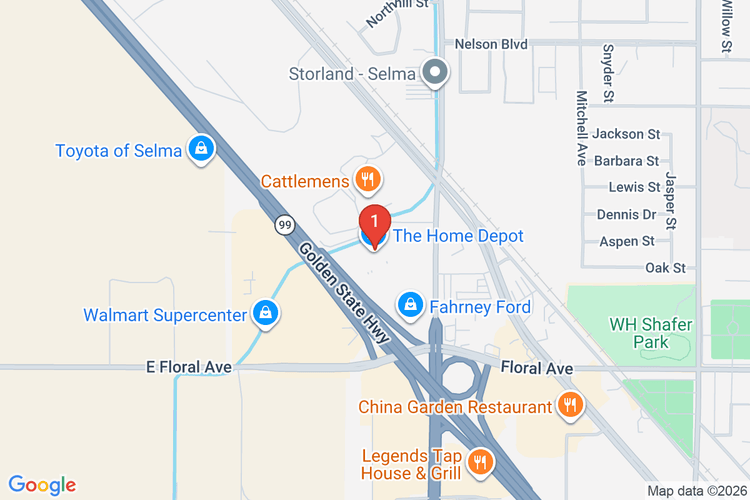 Map showing HOME DEPOT #8529 location