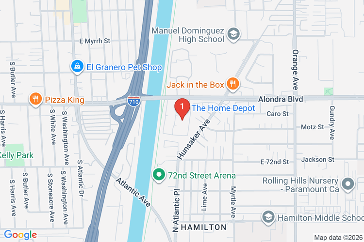 Map showing HOME DEPOT #1037 location